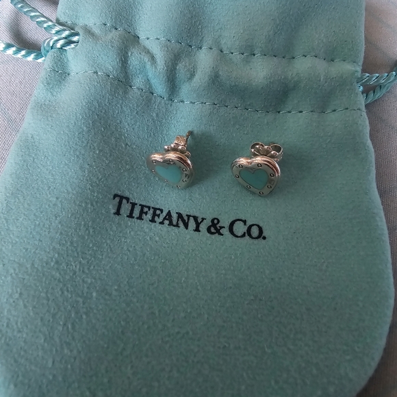 Tiffany mini blue heart earrings - Picture 4 of 5
